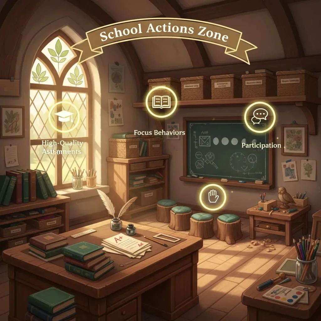 Storyboard panel 5: Excellence at School